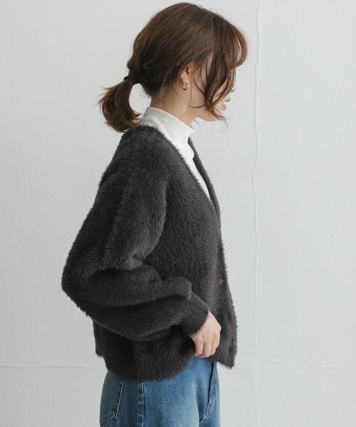 URBAN RESEARCH Sonny Label(アーバンリサーチサニーレーベル)の「フェザーダブルフェイスカーディガン(カーディガン/ボレロ・レディース・アイボリー/チャコールグレー/ライトブルー・FREE)」の18枚目の写真