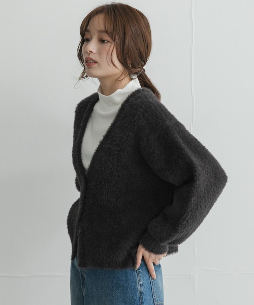 URBAN RESEARCH Sonny Label(アーバンリサーチサニーレーベル)の「フェザーダブルフェイスカーディガン(カーディガン/ボレロ・レディース・アイボリー/チャコールグレー/ライトブルー・FREE)」の19枚目の写真