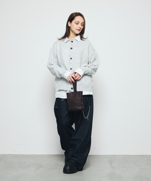 DAZE(デイズ)の「クルーネック ニットカーディガン(ニット/セーター・メンズ・ブラック系/グレー・MEDIUM/LARGE)」の8枚目の写真