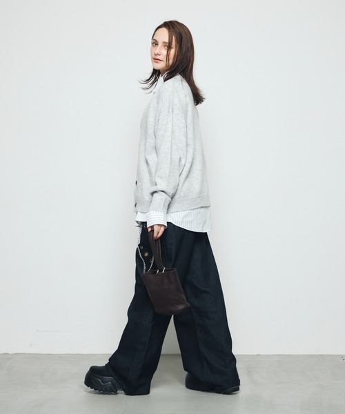 DAZE(デイズ)の「クルーネック ニットカーディガン(ニット/セーター・メンズ・ブラック系/グレー・MEDIUM/LARGE)」の12枚目の写真