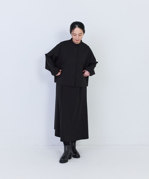 conges payes ADIEU TRISTESSE(コンジェ ペイエ アデュートリステス)の「ランドカラーショートジャケット(ノーカラージャケット・レディース・ブラック・38)」の3枚目の写真