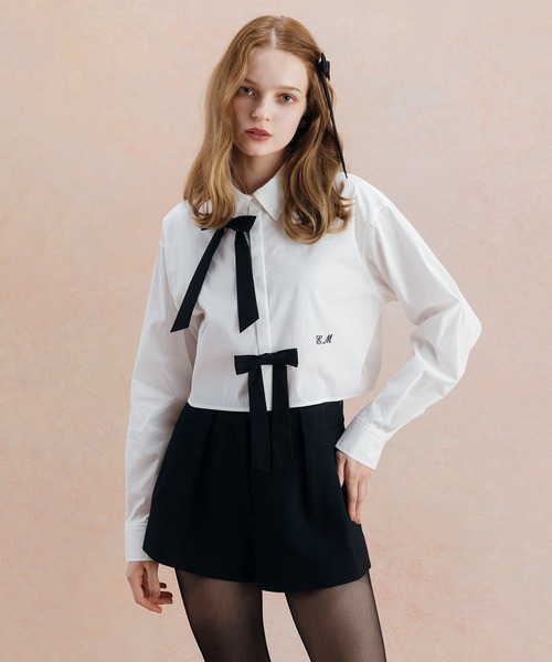 EIMY ISTOIRE(エイミーイストワール)の「COMPACT SHORT PANTS(その他パンツ・レディース・マルチ/チャコールグレー/オフホワイト/ブラック・38/36/34)」の5枚目の写真