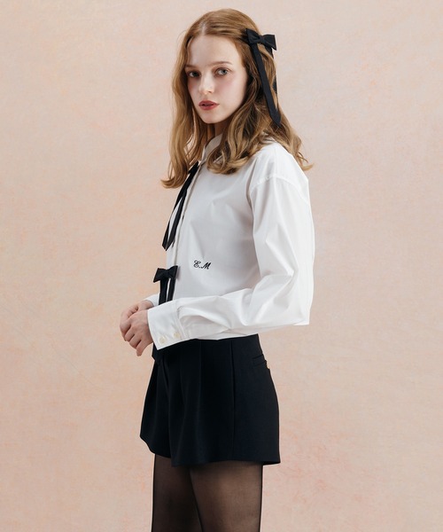 EIMY ISTOIRE(エイミーイストワール)の「COMPACT SHORT PANTS(その他パンツ・レディース・マルチ/チャコールグレー/オフホワイト/ブラック・38/36/34)」の6枚目の写真