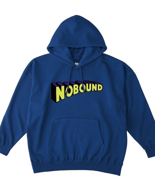 NOBOUND(ノーバウンド)の「NOBOUND(ノーバウンド) プルパーカー スウェット 裏毛 3Dロゴ プリント ビッグシルエット メンズ レディース ユニセックス(パーカー・メンズ・ホワイト/ダークブルー/ヘザーグレー/ブラック・M/XL/L)」の4枚目の写真