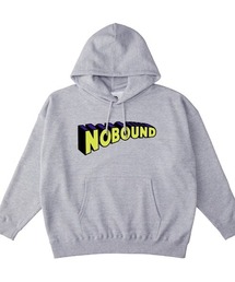 NOBOUND(ノーバウンド) プルパーカー スウェット 裏毛 3Dロゴ プリント ビッグシルエット メンズ レディース ユニセックス