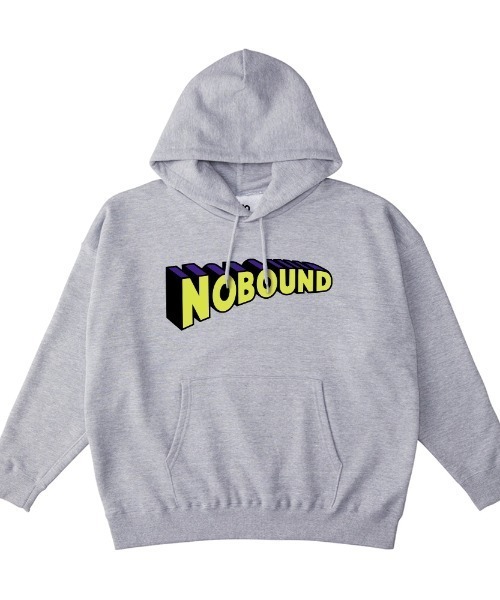 NOBOUND(ノーバウンド)の「NOBOUND(ノーバウンド) プルパーカー スウェット 裏毛 3Dロゴ プリント ビッグシルエット メンズ レディース ユニセックス(パーカー・メンズ・ホワイト/ダークブルー/ヘザーグレー/ブラック・M/XL/L)」の3枚目の写真