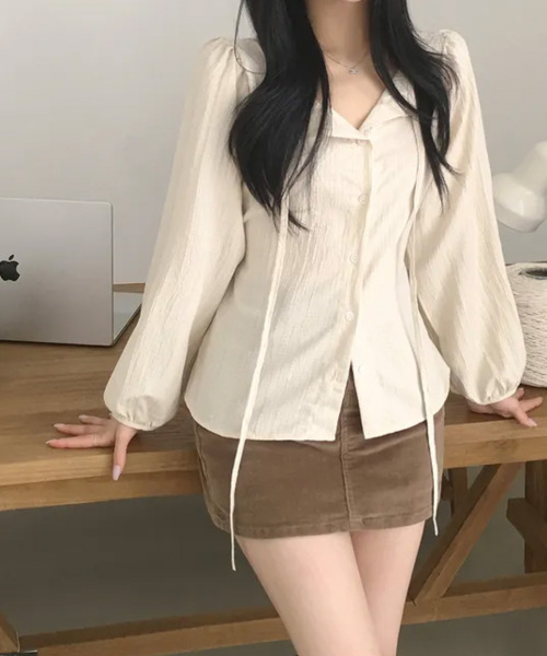 VIVID LADY(ビビッドレディー)の「ダブルストラップ パフスリーブブラウス(シャツ/ブラウス・レディース・ブラック/クリーム/アイボリー・FREE)」の19枚目の写真