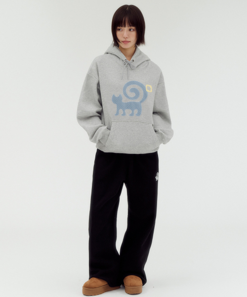 ambler（エムブラー）の「CURLY CAT アプリケ刺繍フードTシャツ AHP1308 (メランジ)（パーカー・レディース・その他・S/M/L）」の2枚目の写真