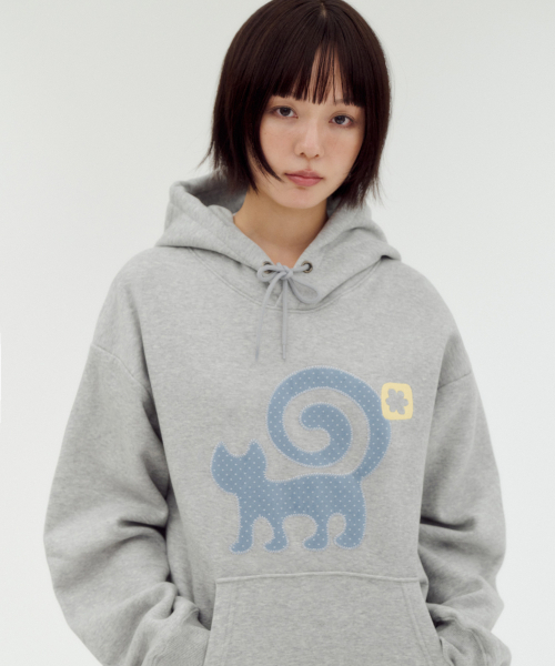 ambler（エムブラー）の「CURLY CAT アプリケ刺繍フードTシャツ AHP1308 (メランジ)（パーカー・レディース・その他・S/M/L）」の3枚目の写真
