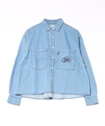 VANSアパレル(WJ) ヴァンズ W EMBROIDERY DENIM SHIRT ロングスリーブ 126K3071201 ABC-MART限定 L/BLUE