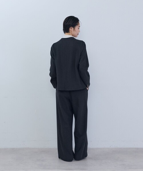 ADIEU TRISTESSE(アデュートリステス)の「リーフカットジャケット(ノーカラージャケット・レディース・グレー系その他/チャコールグレー・38)」の11枚目の写真