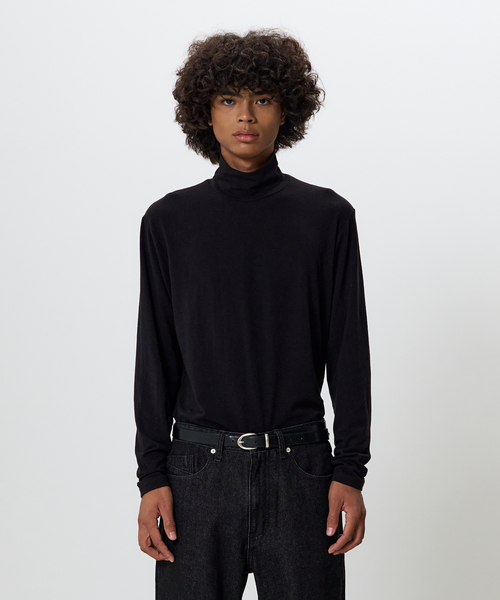 NOUN(ノウン)の「Mellow タートルネックTシャツ (ブラック)(Tシャツ/カットソー・メンズ・ブラック・LARGE/MEDIUM)」の1枚目の写真