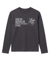 DARK HORSE クロップ長袖Tシャツ (VLS0229) チャコール