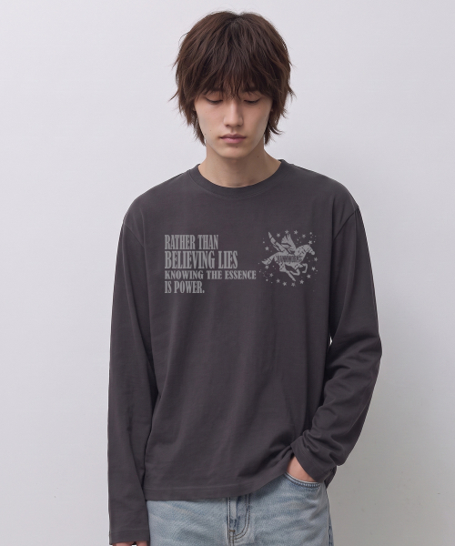 VANNWORKS(バンワークス)の「DARK HORSE クロップ長袖Tシャツ (VLS0229) チャコール(Tシャツ/カットソー・レディース・その他・SMALL/MEDIUM/LARGE/X-LARGE)」の3枚目の写真