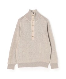【WEB先行予約】TOMORROWLAND tricot アルパカ 片畦 スタンドネックポロニット