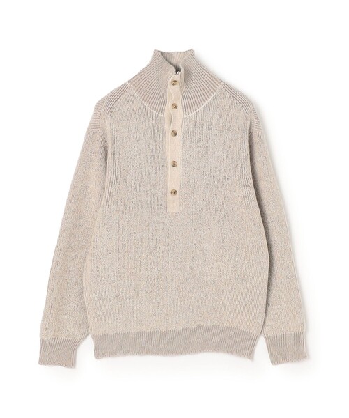 TOMORROWLAND （トゥモローランド）の「【WEB先行予約】TOMORROWLAND tricot アルパカ 片畦 スタンドネックポロニット（ニット/セーター・メンズ・オフホワイト/テラコッタ/ネイビー・L/M/S）」の2枚目の写真