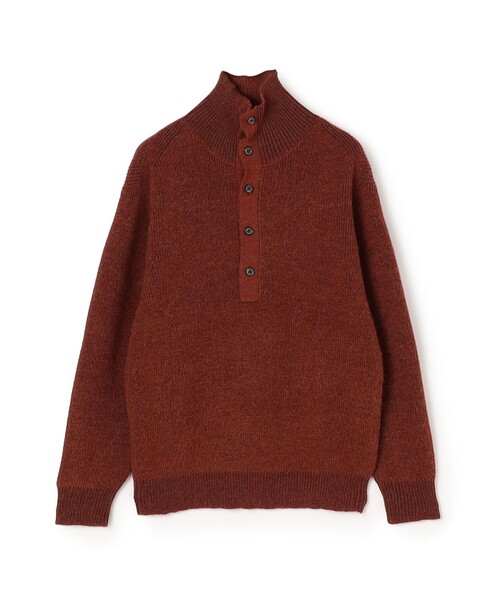 TOMORROWLAND （トゥモローランド）の「【WEB先行予約】TOMORROWLAND tricot アルパカ 片畦 スタンドネックポロニット（ニット/セーター・メンズ・オフホワイト/テラコッタ/ネイビー・L/M/S）」の3枚目の写真