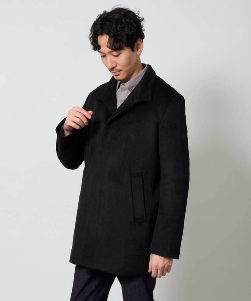 a.v.v(アーヴェヴェ)の「ウールライトビーバースタンドカラーコート(ステンカラーコート・メンズ・ブラック/ネイビー・48/46/52/50)」の15枚目の写真