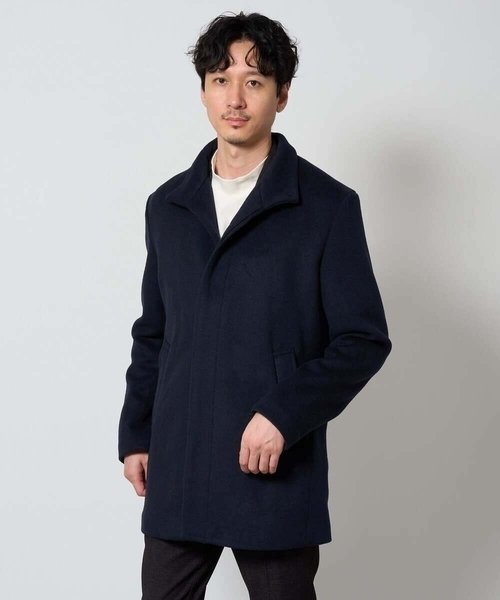 a.v.v(アーヴェヴェ)の「ウールライトビーバースタンドカラーコート(ステンカラーコート・メンズ・ブラック/ネイビー・48/46/52/50)」の16枚目の写真