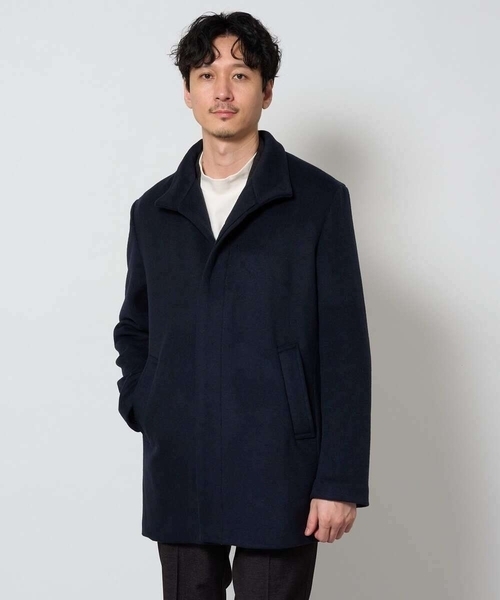 a.v.v(アーヴェヴェ)の「ウールライトビーバースタンドカラーコート(ステンカラーコート・メンズ・ブラック/ネイビー・48/46/52/50)」の17枚目の写真