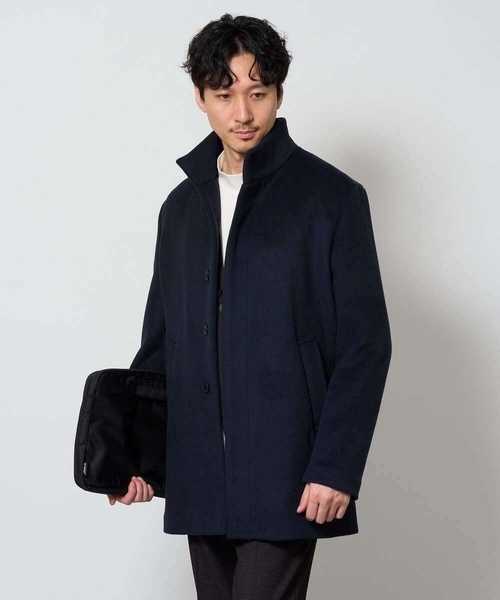 a.v.v(アーヴェヴェ)の「ウールライトビーバースタンドカラーコート(ステンカラーコート・メンズ・ブラック/ネイビー・48/46/52/50)」の20枚目の写真