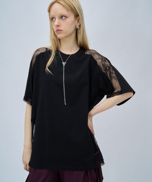 HARE(ハレ)の「レースキリカエラグランTシャツ(HARE)(Tシャツ/カットソー・レディース・ホワイト/グレー/ブルー系その他/ブラック・FREE)」の16枚目の写真