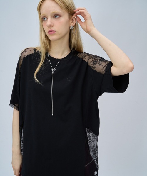 HARE(ハレ)の「レースキリカエラグランTシャツ(HARE)(Tシャツ/カットソー・レディース・ホワイト/グレー/ブルー系その他/ブラック・FREE)」の17枚目の写真
