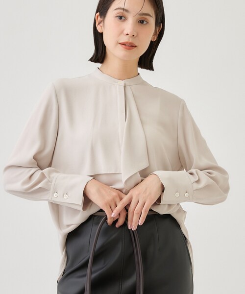 INDIVI(インディヴィ)の「【日本製/華やか】フリルデザインブラウス(シャツ/ブラウス・レディース・ブラック/ライトグレー/ホワイト・36/38/40)」の9枚目の写真