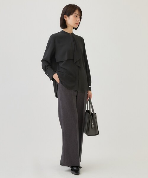INDIVI(インディヴィ)の「【日本製/華やか】フリルデザインブラウス(シャツ/ブラウス・レディース・ブラック/ライトグレー/ホワイト・36/38/40)」の14枚目の写真