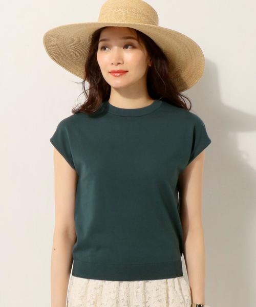 UNITED ARROWS（ユナイテッドアローズ）の「UBBT ミニ ハイネック フレンチスリーブ ニット†◆（ニット/セーター・レディース・オフホワイト/ブラック/ダークグリーン・フリー）」の6枚目の写真