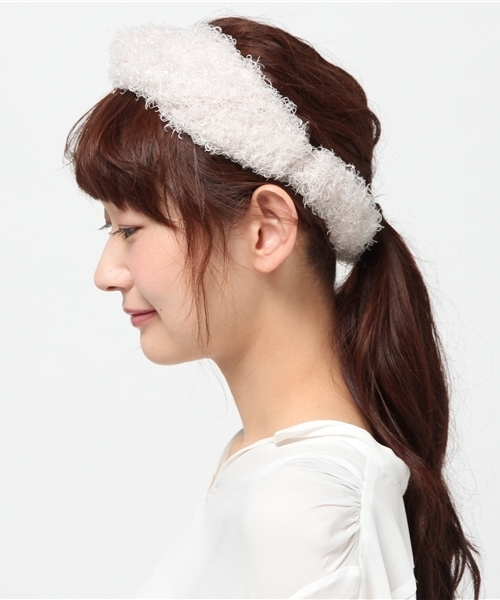 DING（ディング）の「DING/フワフワヘアバンド（ヘアバンド・メンズ・ブルー/オフホワイト/ピンク/ブラック・FREE）」の5枚目の写真