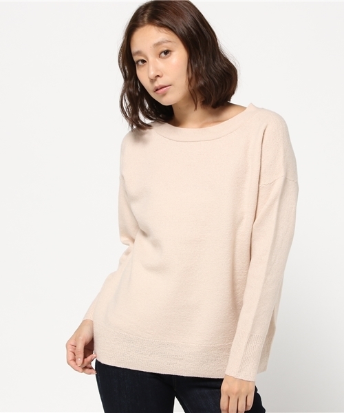 NATURAL BEAUTY BASIC（ナチュラルビューティーベーシック）の「オーバーウォッシュ圧縮ニット（ニット/セーター・レディース・ピンク/グレー系その他/ベージュ・MEDIUM）」の3枚目の写真