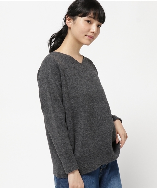 NATURAL BEAUTY BASIC（ナチュラルビューティーベーシック）の「オーバーウォッシュ圧縮ニット（ニット/セーター・レディース・ピンク/グレー系その他/ベージュ・MEDIUM）」の2枚目の写真