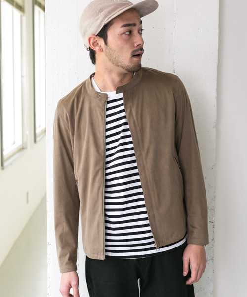 URBAN RESEARCH DOORS MENS（アーバンリサーチ ドアーズ メンズ）の「DOORS Faked Suede Riders JACKET（ライダースジャケット・メンズ・ベージュ/ブラウン/カーキ・40/38）」の5枚目の写真