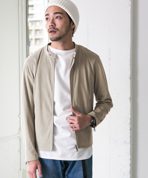URBAN RESEARCH DOORS MENS（アーバンリサーチ ドアーズ メンズ）の「DOORS Faked Suede Riders JACKET（ライダースジャケット・メンズ・ベージュ/ブラウン/カーキ・40/38）」の9枚目の写真