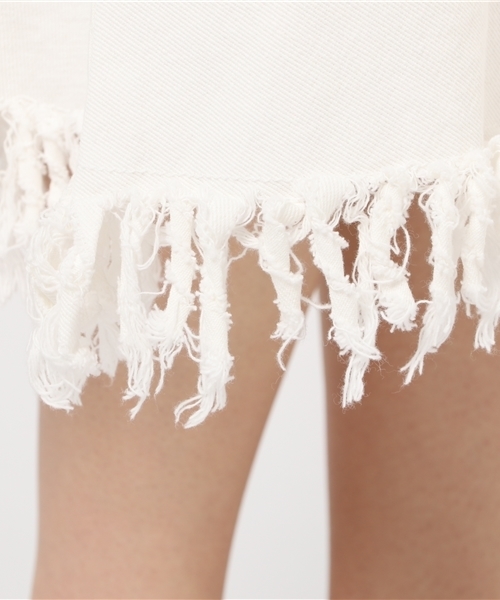 PUNYUS（プニュズ）の「フリンジロングスカート（スカート・レディース・インディゴブルー/ベージュ/ブラック/ホワイト・3/4/2/1）」の11枚目の写真