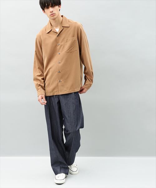 ADAM ET ROPE'（アダムエロペ）の「ロープインディゴピンストライプワイドスラックス（スラックス・メンズ・ネイビー/ブルー系その他2・S/M/L）」の3枚目の写真