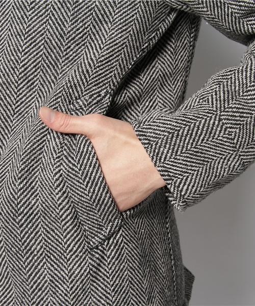 WHO'S WHO gallery（フーズフーギャラリー）の「◆ツイードコート（トレンチコート・メンズ・ブラック/ブラウン・SMALL/MEDIUM/LARGE）」の5枚目の写真