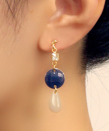 lily of the valley | エポキシ×CZダイヤ樹脂ピアス/樹脂ノンホールピアス(イヤリング)