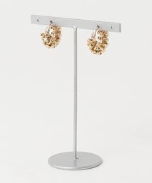 【marinaJEWELRY】14kgf/GOLD square metal wrapped hoop pierced earring