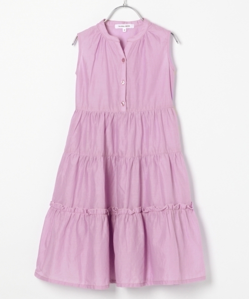 GLOBAL WORK(グローバルワーク)の「【キッズ】ティアードマキシノースリーブワンピース/787834(ワンピース・キッズ・ライトパープル/ブルー/イエロー・LARGE/SMALL/MEDIUM/X-LARGE/XX-LARGE)」の2枚目の写真