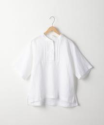 coen | フレンチリネンバンドカラーブラウス(シャツ/ブラウス)