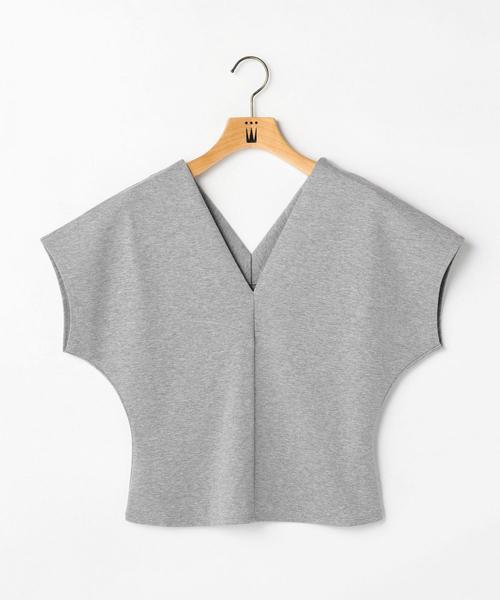 Tiara（ティアラ）の「ポンチウエストコンシャスVネックトップス（Tシャツ/カットソー・レディース・ブラック/アイボリー/ヘザーグレー・FREE）」の8枚目の写真