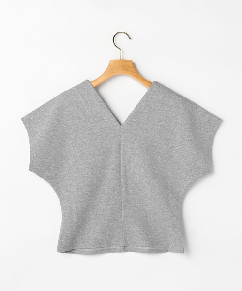 Tiara（ティアラ）の「ポンチウエストコンシャスVネックトップス（Tシャツ/カットソー・レディース・ブラック/アイボリー/ヘザーグレー・FREE）」の9枚目の写真