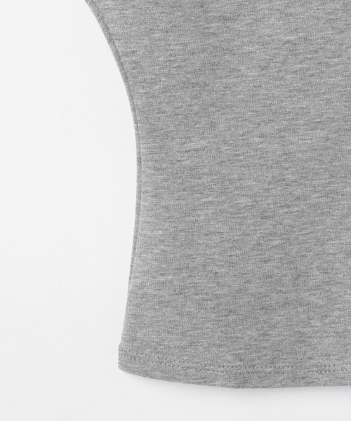 Tiara（ティアラ）の「ポンチウエストコンシャスVネックトップス（Tシャツ/カットソー・レディース・ブラック/アイボリー/ヘザーグレー・FREE）」の12枚目の写真