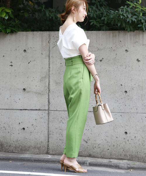 Tiara（ティアラ）の「ポンチウエストコンシャスVネックトップス（Tシャツ/カットソー・レディース・ブラック/アイボリー/ヘザーグレー・FREE）」の18枚目の写真