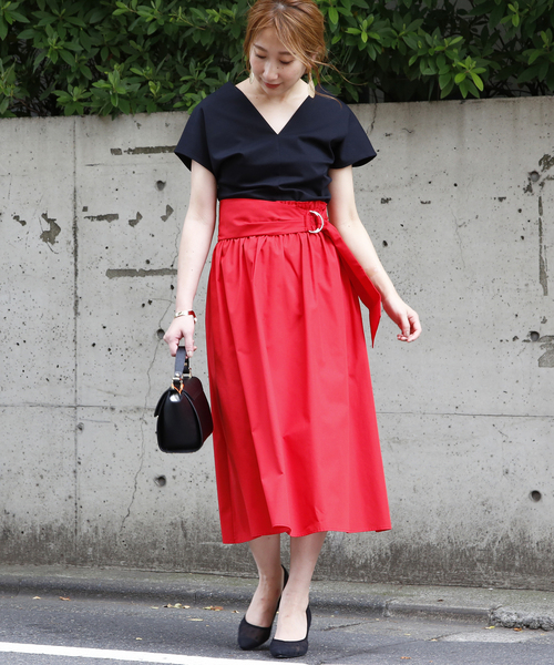 Tiara（ティアラ）の「ポンチウエストコンシャスVネックトップス（Tシャツ/カットソー・レディース・ブラック/アイボリー/ヘザーグレー・FREE）」の20枚目の写真