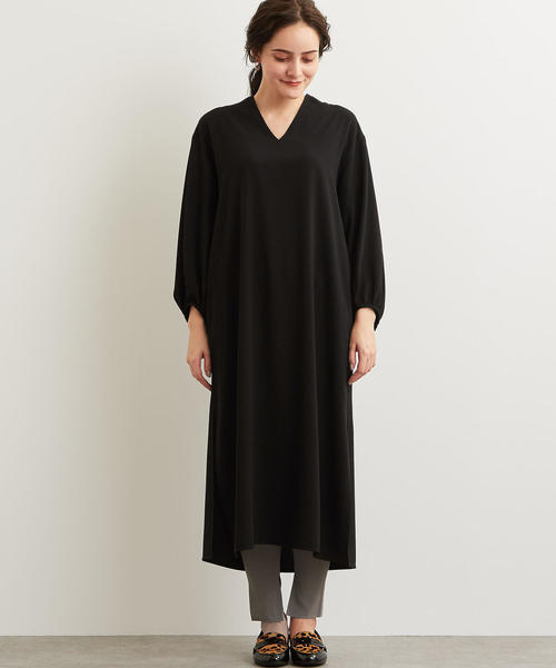 エブール　ギャザー　ロングワンピース ライトグリーン　36 ドレス オールレースハイネックギャザーワンピース ドレス 結婚式[品番