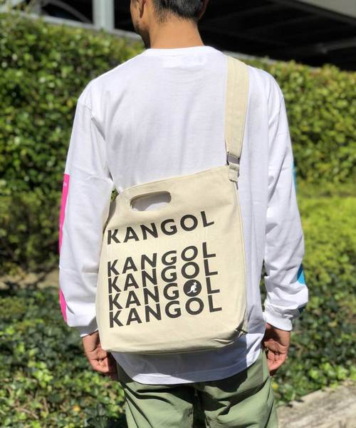 KANGOL（カンゴール）の「【KANGOL / カンゴール】 2WAYロゴプリントトートバッグ（トートバッグ・レディース・ホワイト系その他5/ホワイト系その他6/ブラック×ホワイト/ブラック/ブラック×グレー/ホワイト×ブラック/ブラック系その他/ホワイト×ピンク/ホワイト系その他2/ホワイト系その他3/ホワイト系その他4/ホワイト系その他7/ブラック系その他2/ブラック×ライム/ホワイト/ホワイト系その他/アイボリー/オフホワイト/ブラック系その他4/オレンジ/その他1/ホワイト×ライム/その他2/ブラック系その他5/レインボー/ホワイト×ブルー/ホワイト×レッド/ベージュ/ホワイト×ネイビー/その他5/その他3/その他4/ブラック系その他3・FREE）」の12枚目の写真