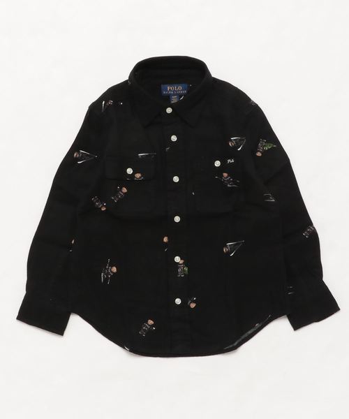 POLO RALPH LAUREN CHILDRENSWEAR（ポロ ラルフ ローレン チルドレンズウェア）の「Polo ベア コットン フランネル シャツ（シャツ/ブラウス・キッズ・ブラック・3T/4T）」の3枚目の写真